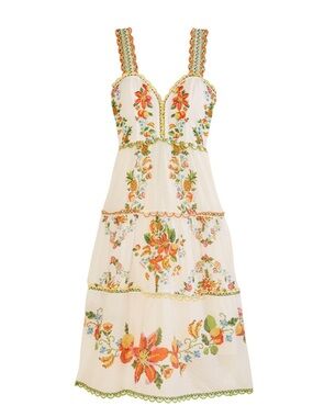 Farm Rio Mixed Tropical Romance Midi Dress